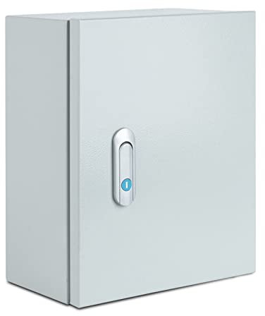 Steel Electrical Junction Box, Indoor&Outdoor Electrical Enclosure Box, Wall Mounted Waterproof&Dustproof Metal Box, Universal Electric Equipment Enclosure Box with Safety Locks and Mounting Plates