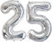 Vthoviwa 40 Zoll/18 Farbens Luftballon Zahlen 25/52 Silbrig, Helium Luftballon 25/52. Geburtstag Foil Ballon, 0123456789,10-19,20-25,30,40,50,60,70,80,90, Folienballon 25/52 Party Dekoration
