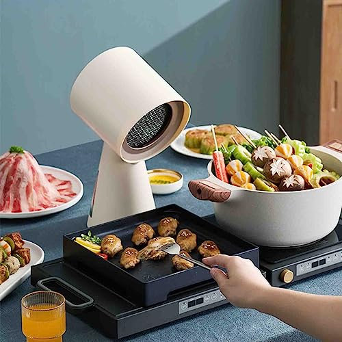 Desktop Range Hood with 2 Gears Mode, Low Noise Portable Extractor Hood for Indoor and Fondue Easy To Clean and Perfect for Filtering Fumes (White)