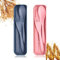 Noewmub Plastik Besteck Mehrweg Set, 2 Set Reise Besteck mit Etui, Camping Besteck Set, Tragbare Utensilien, für Lunchbox, Schule, Picknick, Reisen, Camping oder den täglichen Gebrauch