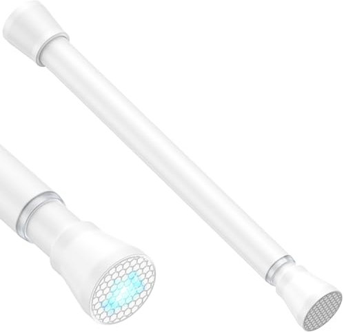 Zipglo 1 Stück Kleiner Gardinenstange ohne Bohren 41-67cm Teleskopstange Vorhangstange Duschvorhangstange Spannstange Verstellbare für Bücherregal Diy Projekte, Küche, Schrank Weiß