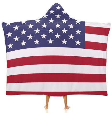 United_States Of America Nationalflagge, weiche Kapuzendecke, tragbare Decke, Vereinigte Staaten von Amerika, superweiche Fleecedecke, Überwurfdecke, für Kinder, Erwachsene, für Bett, Zuhause, Reisen,