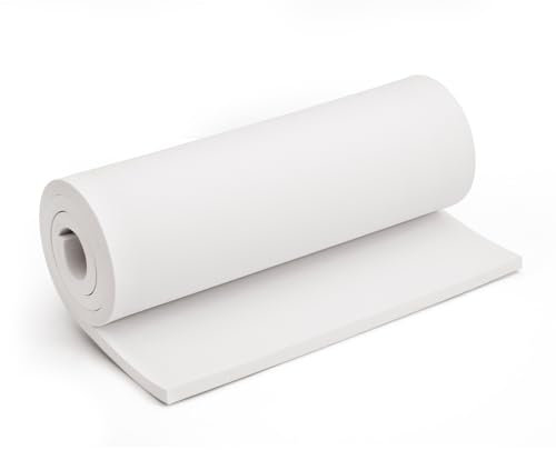 Blanco Goma EVA 12mm, MEARCOOH 35.5cm*99cm Cosplay Espuma EVA, 1PCS Goma Espuma Densidad 86kg/m3 para Cosplay Disfraces, Manualidades, Proyectos DIY (Blanco 12mm)