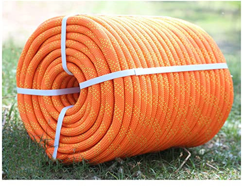 BOGDTF Climbing Rope Orange 10Mm/12Mm/14Mm/16Mm Outdoor Rope Home Emergency Escape Rope，Multifunctional Cord Safety Rope for Hiking Caving Camping Rescue Tree Climbing Equipment/Orange/14Mm-120M