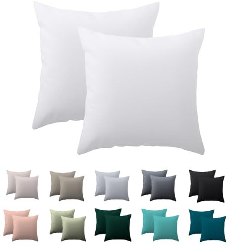 Nesture Kissenbezug 80 x 80 2er Set - kopfkissenbezug 80x80 cm Weiß, 100% Mikrofaser kissenbezüge mit Reißverschluss, Weich und Bügelfrei