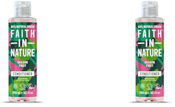 Faith In Nature 300ml Natural Dragon Fruit Conditioner, Revitalising, Vegan & Cruelty Free, No SLS or Parabens, For All Hair Types (Pack of 2)