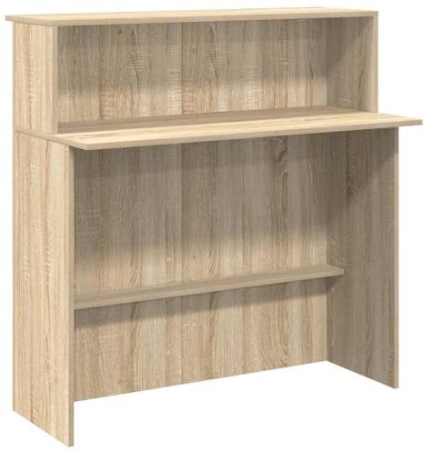 vidaXL Empfangstheke Sonoma-Eiche 100x50x103,5 cm Holzwerkstoff, Empfangstresen, Salon Empfangstheke, Kassentheke, Empfangstisch, Büro Empfangstheke