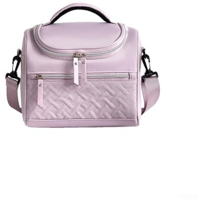 Lonchera aislada con correa ajustable, perfecta para llevar comidas al trabajo o actividades al aire libre (morado)