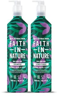 Faith In Nature - Natural Shampoo & Conditioner Set Aluminium Bottles - Vegan & Cruelty Free, No SLS or Parabens - 2 x 500ml, Lavender & Geranium