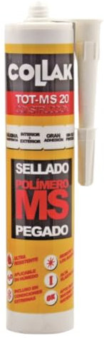 Adhesivo Sellador Elástico MS-RAPID 300ml BLANCO - Alta Resistencia UV, Química y Térmica, Para Automoción, Construcción y Paneles; Compatible con Metal, Vidrio, Madera, Plásticos, para Juntas