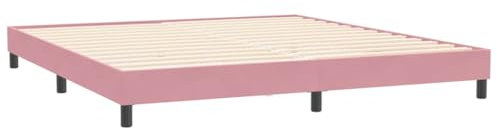 vidaXL Cadre de lit sans Matelas Rose 200x220 cm Velours, lit, sommier, lit en Velours, Meuble de Chambre à Coucher, lit Double, lit rembourré