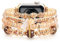 fitonyo Bracelet perlé compatible avec Apple Watch Series 10/9/8/7/6/5/4/3/2/1/SE,Bracelet de remplacement élastique fait main pour iWatch 42mm/44mm/45mm/46mm/49mm Marron