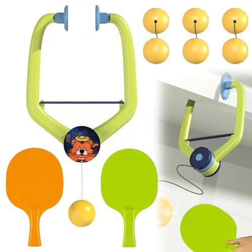 Bettinay Door Ping Pong Game, 9 PCS Adjustable Hanging Table Tennis Trainer Set