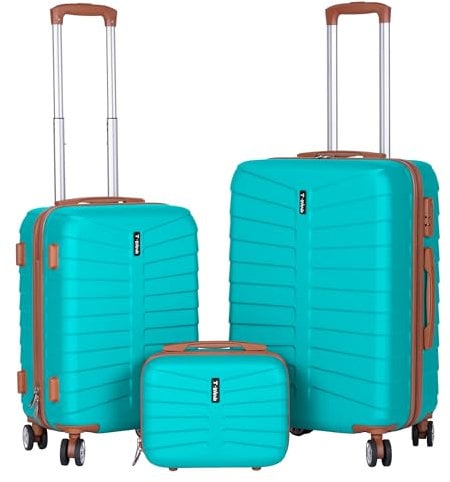 Juego o Set de 3 Maletas de Viaje Oferta | 4 Ruedas Dobles giratorias | Neceser | Maleta de Cabina | Equipaje de Mano | Cerradura con combinación | Ligeras y Resistentes | Asa telescópica.