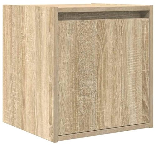 vidaXL Wand-Nachttisch Sonoma-Eiche 38x34x40 cm, Nachtkommode, Nachtkonsole, Bettschrank, Nachtschrank, Nachttisch, Betttisch