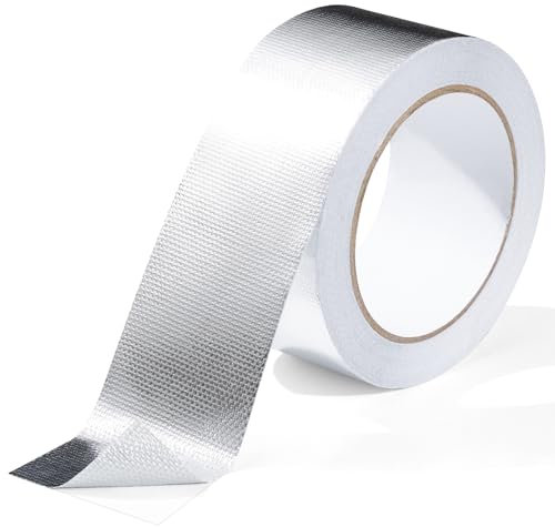 FIREWESS Nastro Adesivo Alluminio per Scudo Termico, Nastro Isolante Alte Temperature, Sigillante Impermeabile, Per Condotti Aria Calda e Fredda e Auto, 75 mm x 20 m