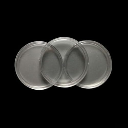Lot de 10 porte-capsules ronds en plastique transparent pour pièces de monnaie de 40 mm