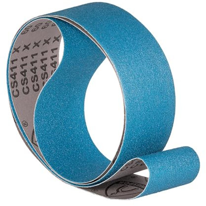 Klingspor Zirkon CS411X Bande abrasive professionnelle pour ponceuse à bande 75 x 533 mm Grain 60 Pour métal et acier Dessous en tissu robuste