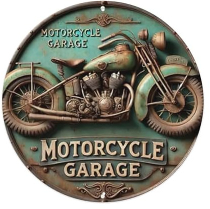 Cartel de metal rústico para motocicleta, estilo vintage, para casa, bar, jardín, pared, póster de metal de 8 x 8 pulgadas