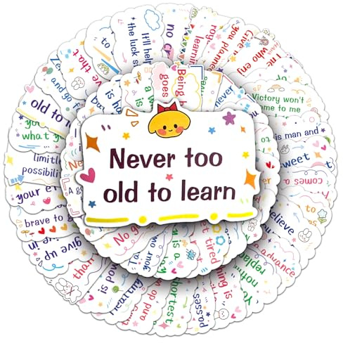 PHOGARY 50PCS Motivational Stickers, Waterproof Inspirational Positive Sticker, Affirmation Mental Health Sticker Laptop Water Bottle Scrapbooking Journal Stickers for Adults Teens Students