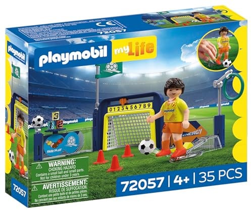 PLAYMOBIL | My Life | Fussball-Trainingsstation | Trainingsplatz mit Torwand und Schussmechanik | Fussball Spielzeug ab 4 Jahren | 72057