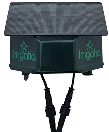 Irrigatia Weather Responsive Solar Powered Irrigation System, Automatic Watering, Water between 18 and 36 plants, 15m Tubing, includes 20 drippers, stakes and T pieces. (IRR-SOL-C18Q, 18)