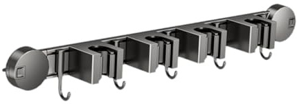 JISADER Soporte para trapeador y escoba, colgador de escobas, estante de almacenamiento de trapeador montado en pared, estantes para herramientas para