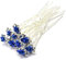 Horquillas Pinza Pelo Flor de Diamantes de Imitación con Diseño en Forma de U para los Accesorios de Pelo Novia (Azul)