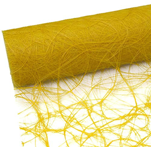 Sizoweb Tischband - 25 Meter Rolle + 100 Dekodiamanten Gratis (20cm Breite, Sonnengelb)