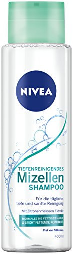 NIVEA Tiefenreinigendes Mizellen Shampoo (400 ml), intensives Shampoo für normales bis fettiges Haar, silikonfreies Haarshampoo mit Mizellen und Zitronenmelisse