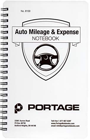 Portage Notizbuch mit automatischem Kilometerstand und Ausgaben, strapazierfähig, 12,7 x 20,3 cm, Platz für über 400 Fahrten, ideal die Verfolgung von Geschäftsfahrten oder Rideshare Apps