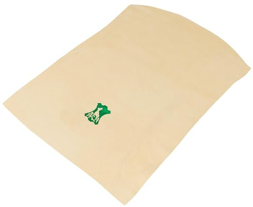 WALSER Chiffon de nettoyage pour voiture, Chamois chiffon sec en 100% peau de mouton, chiffon en peau de chamois pour un nettoyage sans traces ni peluches French Cut beige 42x28 cm