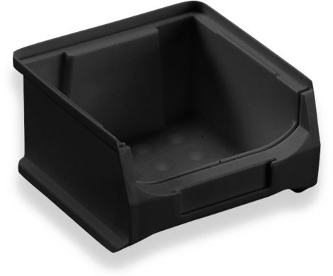 aidB Sichtlagerbox leitfähig Größe 1, schwarz, stabile Stapelbox aus ESD-Kunststoff, Lagerbox, ideal für Kleinteile, 48 St.