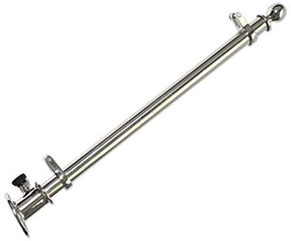 Tenlacum 18 Inch (457mm) Marine Boat 316 Stainless Steel Deck Flag Pole with Socket Base