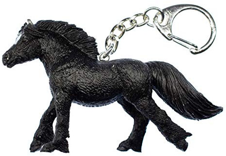 Miniblings Kaltblüter Pferd Schlüsselanhänger Araber Rappe Pony STEHEND - Handmade Modeschmuck I I Anhänger Schlüsselring Schlüsselband Keyring
