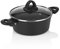 Bratoni Aluminium-Kochtopf 20 cm mit Deckel aus Glas | Antihaft-Beschichteter Topf mit Induktion für fettarmes Kochen | Induktionstopf, Spülmaschinenfest | Brattopf Geschmiedet - 20 x 8 cm, Schwarz