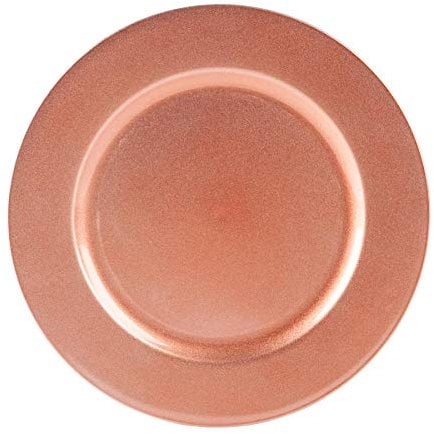 Argon Tableware Metallic Charger Plate - Rose Gold - 33cm - Metallic Finish Reusable Dining Table Setting Plates for Christmas, Party Celebrations, Restaurant Decor Placemats