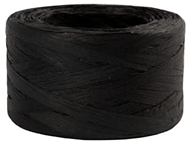 Rollo de rafia (100 m, 7-8 mm), color negro