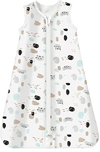 Mosebears Schlafsack Baby Sommerschlafsack 0.5 Tog Babyschlafsack 100% Baumwolle atmungsaktiv Babyschlafsack (Spot cat, L (12-18 Months))
