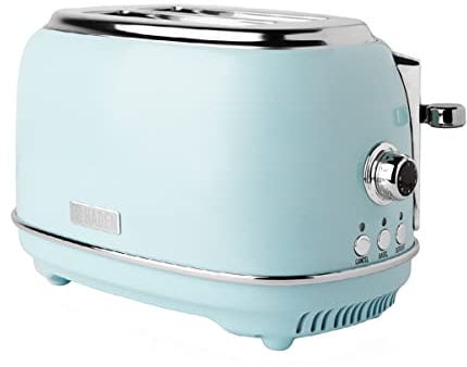 Haden Heritage Blue Toaster 2 Slice - Reheat, Cancel and Defrost Functions - Stainless Steel Housing Retro Toaster - Variable Browning Control 2 Slice Toaster