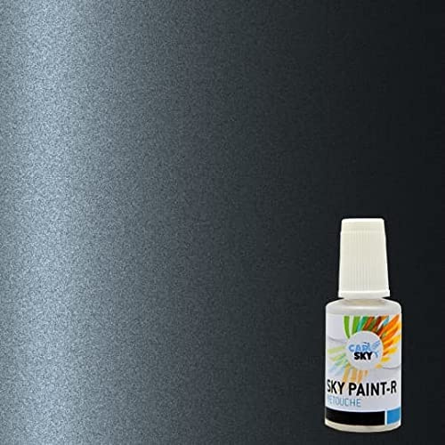 CARSKY stylo retouche peinture carrosserie compatible avec Seat Magnetic Tech Grey LS7H (flacon pinceau 20ml) + vernis brillant (flacon pinceau 20ml)