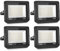 Royana 4er 100W LED Strahler Außen 10000LM Superhell led strahler 3000K Warmweiß IP65 Wasserfest led scheinwerfer, für Sportplatz Garage Garten Hinterhof.