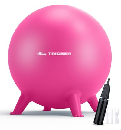 Trideer Flexible Seating for Classroom Elementary, Yoga Ball Chairs for Kids, Wobble Chair of School Supplies for Sensory Kids, Student Desk Chairs for Homeschool (Pink, 55cm)