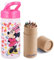 OM SUPPLIES Minnie Bouteille d'eau réutilisable avec poignée intégrée pour un transport facile à l'école, le déjeuner des enfants, 410 ml (Minnie)