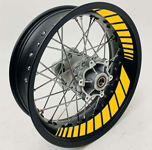 DualColorStampe Adesivi interno cerchi moto 17 POLLICI decal stickers cerchioni gomme strisce moto COD.D0068 (Giallo)