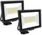 RIGIDON 2x 75W Luci da Esterno, 7500 Lumens Faretto Led, Fari di Sicurezza, Proiettore Led Esterno, Faretti LED Lampada Luce Bianca Freddo 6000K, IP66 Per Giardino Cortile Garage Piazza Officina