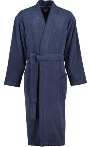 Cawö Home Bademäntel Herren Kimono Uni 828 blau - 17 M