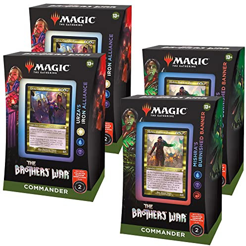 Magic: The Gathering The Brothers War Commander Decks | 4 Decks - 2 Urza s Alliance + 2 Mishra s Burnished Banner
