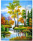 DCIDBEI 40 x 50 cm Landschaft Wald See 5D Diamond Painting Set DIY Bild Diamant Painting Square Drill,Diamant Malerei Set Groß format Diamond Art für Erwachsene/Kinder/Empfangsdekor