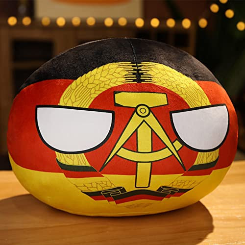 Country Ball Toys Plüschkissen, Polandball Countryball Frankreich Russland Großbritannien Deutschland Italien Plüschtiere, Weihnachtsgeburtstagsgeschenke Für Anime Fans 30 cm DDR